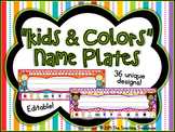 "Kids & Colors" Editable Desk Name Plates