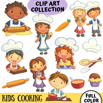 Kids Cooking Hobby Clip Art (FULL COLOR ONLY) by KeepinItKawaii | TPT