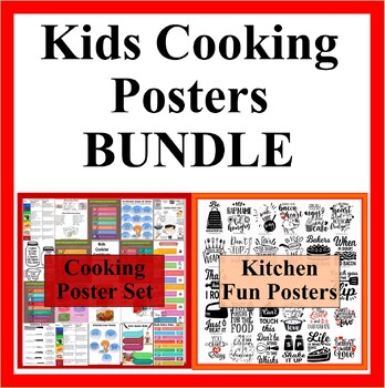 Preview of Kitchen Posters BUNDLE - Fun and Educational Posters for Cooking with Kids