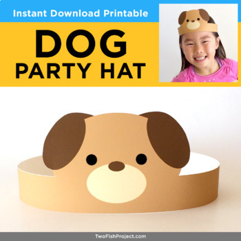 Preview of Puppy Dog Kids Costume, Paper Hat, DIY Headband Crown, Printable Mask Craft