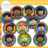 Math Kids Counting Icons Clip Art