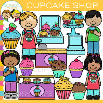 Preview of Kids Cupcake Dessert Shop Clip Art