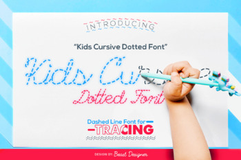 Preview of Kids Cursive Dotted Font | Kids Handwriting Font | Dashed Font For Preschoolers