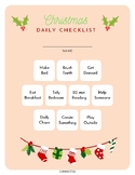 Kids Daily Christmas Checklist-Red Theme