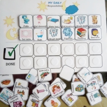 Preview of Kids Daily Responsibilities Chart, Printable Daily Routine, Chore Chart.