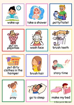 Kids Daily Routine Cards Visual Schedule Cards Toddler Preschool ...