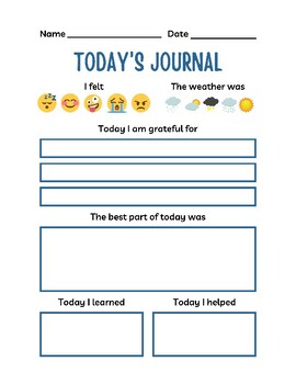 Kids Daily Social Emotional Learning Journal - Teaching Emotional ...
