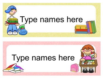 Kids Desk Name Tags...Editable by Judy Tedards | TpT