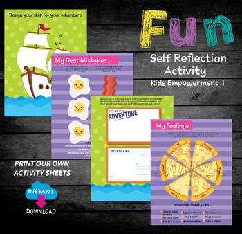 Preview of Kids Drawing Journal Pages, Self-esteem building, Fun Pizza Kids Learning,