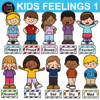 Preview of Kids Emotions and Feelings Clip art