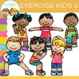 Action Kids Exercise Clip Art - Set Two