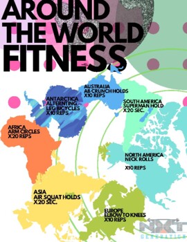 Preview of Kids Exercise and Movement - Around the World Fitness Game