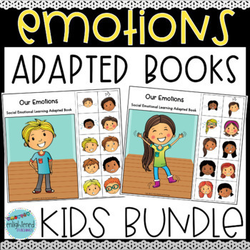 Preview of Kids Feelings & Emotions Adapted Book with SEL Activities BUNDLE