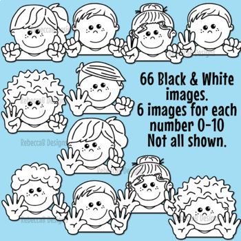 children faces clip art black and white