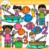 Kids Math Number Fishing Clip Art