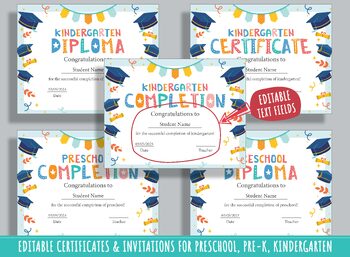 Preview of Kids' Fun Certificate & Invitation Collection: 37 Editable Pages for Celebration
