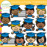 School Kids Graduation Toppers Clip Art