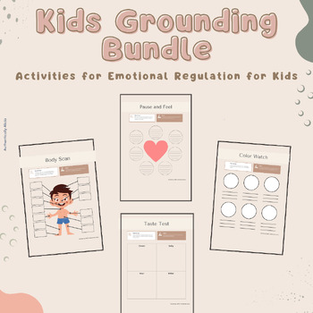 Preview of Kids Grounding Bundle Worksheets | Coping Skills for Kids