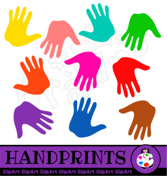 kids hand prints clipart