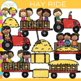 Kids on a Hayride in the Fall Clip Art