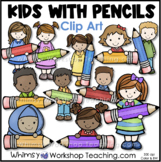 Kids With Pencils Clip Art