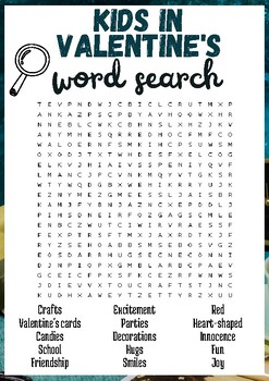 Preview of Kids In Valentine's Day No Prep Word search puzzle worksheet activity