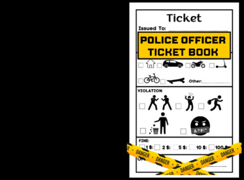 Preview of Kids Junior Police Officer Ticket Book