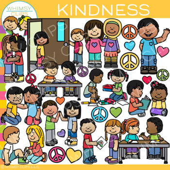 Preview of Kids at School Kindness Clip Art - Showing Helpfulness With Acts of Kindness