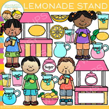 Preview of Summer Kids Lemonade Stand Clip Art