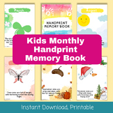 Kids Monthly Handprint Memory Book, Kindergarten Memory Bo