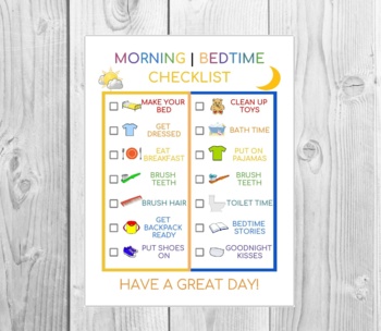 morning checklist for teens