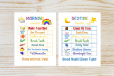 Kids Morning/Bedtime Checklist Printable | Chore Chart | K