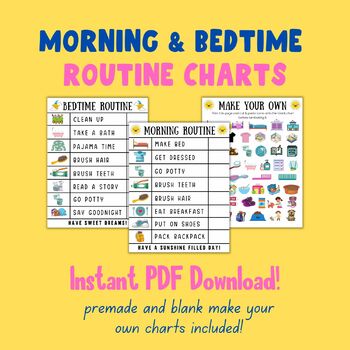 Preview of Kids Morning & Bedtime Routine Charts