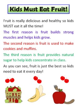 Preview of Kids Must Eat Fruit!