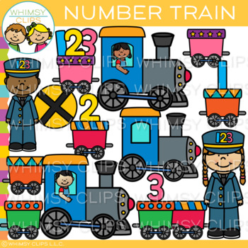 Preview of Math Kids Number Train Clip Art
