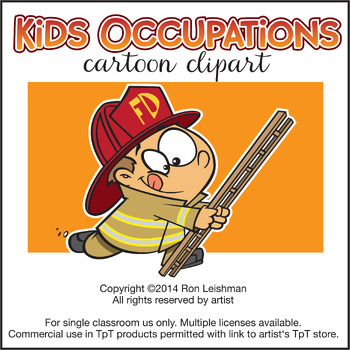 Preview of Kids Occupations Cartoon Clipart for ALL grades