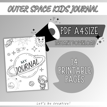 Preview of Kids Outer Space Journal, Space Colouring, Space Writing, Super Hero Craft
