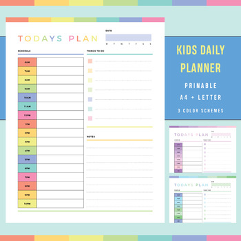 Preview of Kids Planner Printable | Daily Planner for Children | Daily Schedule for Kids