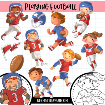 kids playing football clip art