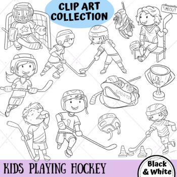 hockey clip art black and white