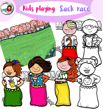 Kids Playing -Sack Race by Artifex | Teachers Pay Teachers