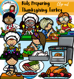 Kids Preparing Thanksgiving Turkey