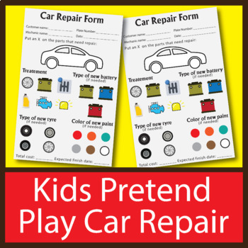 Preview of Kids Pretend Play Car Repair Shop