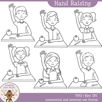 student raising hand clip art