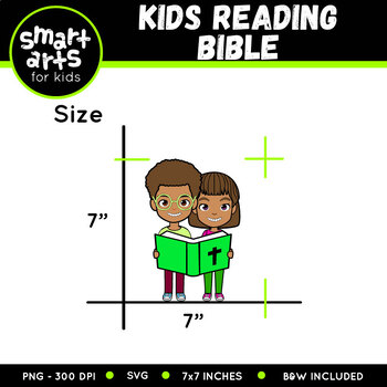 kids reading bible clipart