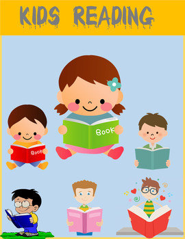 Preview of Kids Reading Clip Art .