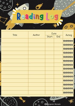 Preview of Kids Reading Log, Printable Journal Kid, Learning Incentive, Instant Download