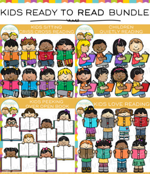 Preview of Kids Ready for Reading Clip Art Bundle