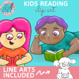 Kids Reading in different positions Multiple colors and races