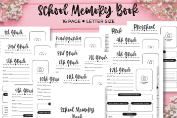 Preview of Kids School Memory Book Printable School Memory Book Kid’s Memory Journal
